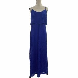 EMMA & Michele Blue Tiered Crochet Lace Maxi Dress